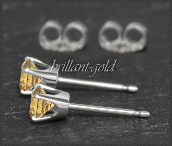 Ohrstecker 585 Gold Citrin orange 4,5,6,7mm